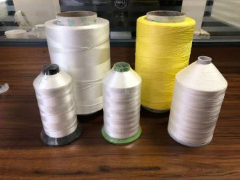 Raw Dawb 100% Spun Polyester Xov Paj 42/2 Xaws